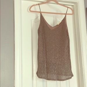 Rose gold sparkle top